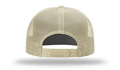 Richardson 168 168P Hat 7-Panel Trucker Cap Hi-Pro Snapback Cap Camo Hat Adjustable Baseball Hat Blank Hat Bulk Hats - color: Brown/Khaki