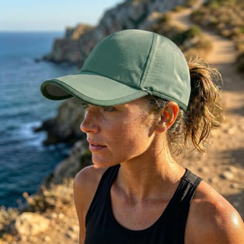 HH HOFNEN Quick Dry Baseball Hat Unstructured Athletic Golf Cap Women Men - color: 1-darkgreen
