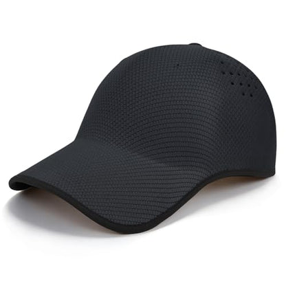 ZOORON Uncrushable Baseball Cap, Seamless Hats with Breathable Air Holes - color: Black