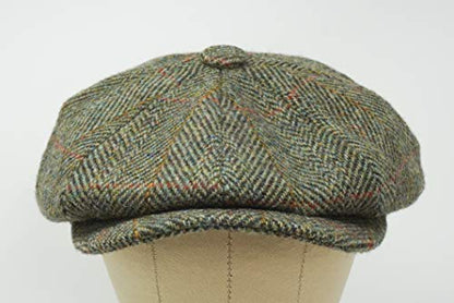 Lomond Newsboy Cap - 100% Handwoven Wool - Harris Tweed - Water Resistant - color: Field Herringbone, size: X-Large