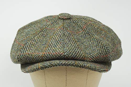 Lomond Newsboy Cap - 100% Handwoven Wool - Harris Tweed - Water Resistant - color: Field Herringbone, size: Medium
