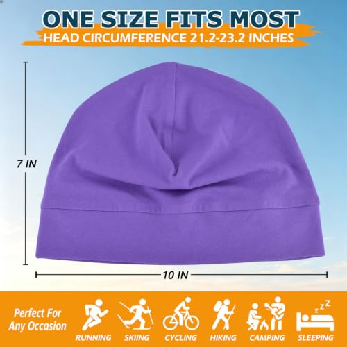 Headshion 100% Cotton Skull Caps Beanie Sleeping Hats for Men Women - color: Purple, Light Purple