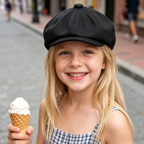 Kids Girls Newsboy Caps Vintage Beret Cabbie Hat Pageboy Hat for 4 to 8 Years