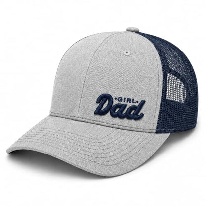 Wishper Studio Embroidered Baseball Cap for Women Men, Cotton Hat with Adjustable Velcro, Minimalist Animal Embroidery - color: Heather Gray/Navy Blue