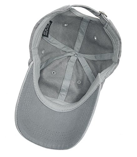 Glamorstar Classic Unisex Baseball Cap Adjustable Washed Dyed Cotton Ball Hat - color: Grey