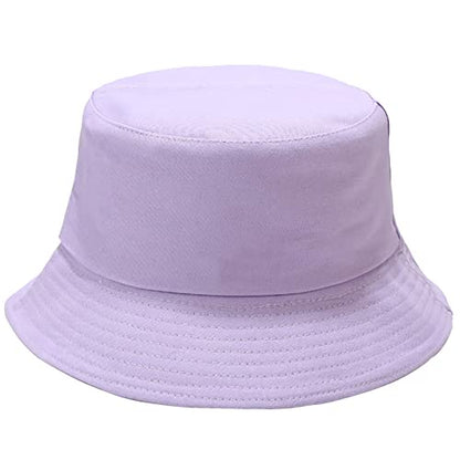Unisex Bucket Hat Beach Sun Hat Aesthetic Fishing Hat for Men Women Teens, Reversible Double-Side-Wear - color: Light Purple