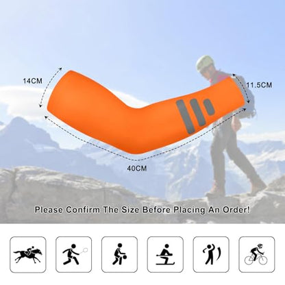 TCCFCCT Hard Hat Sun Shade, Full Brim High Visibility Sun Visor Neck Shield and Bandana Face Scarf with Construction Arm Sleeves, 3 Packs, Orange, Large, TCMY-01 - color: Sun Shade 1+bandana 1+sleeves 1pair Orange