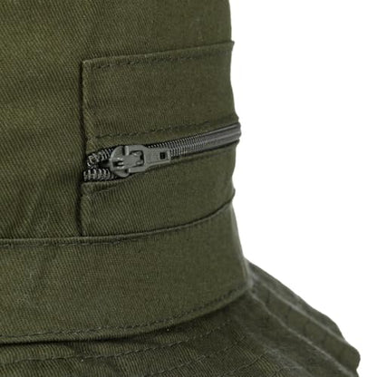 Lipodo Kibbuz Bucket Hat Packable Travel Men Women Summer Winter - color: Olive, size: 7 3/8