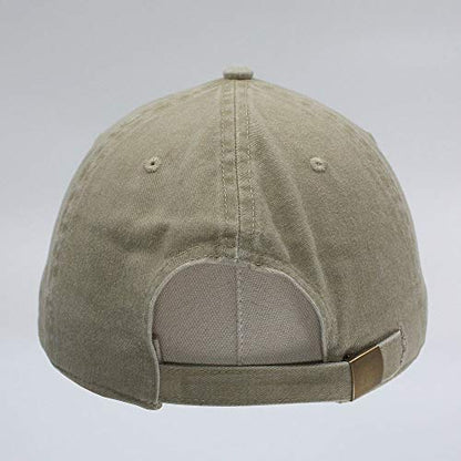 Classic Blank Dad Hat Cotton Adjustable Strap Baseball Cap - color: Khaki Washed