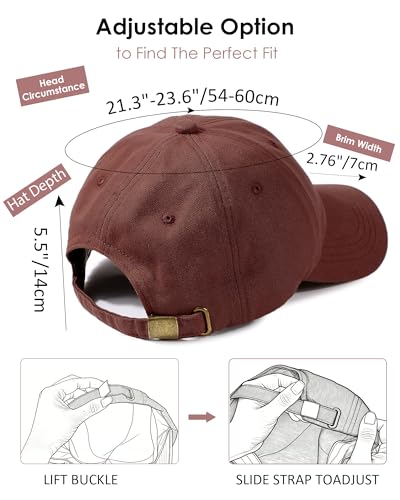 Lvaiz Womens Satin Lined Baseball Cap Washed Cotton Adjustable Dad Hat - color: Coffee Brown