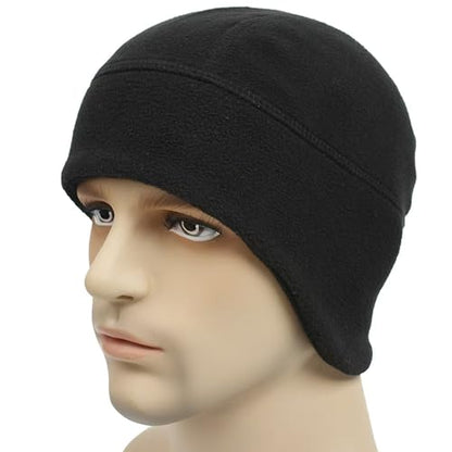 Thermal Helmet Liner Tactical Beanie Hat Ear Flaps Men Winter Warm Fleece Skull Cap Moto/Cycling/Running