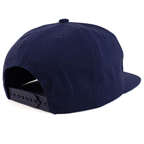Trendy Apparel Shop Plain Unstructured 5 Panel Flat Bill Snapback Baseball Cap - color: Navy