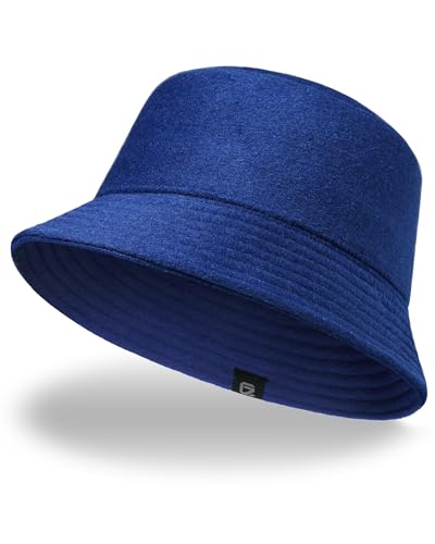 GADIEMKENSD Winter Bucket Hat - Premium Wool, Packable, Plain Colors, Unisex Warm Hat - color: Blue 2.0, size: Medium