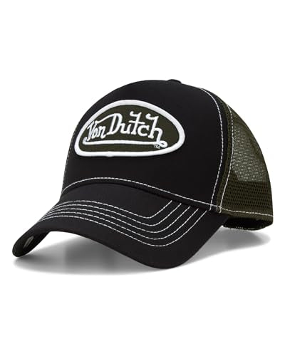 Von Dutch Unisex Trucker Hat, Colorblock, Mesh Back, Curved Bill, Snapback - color: Enigma Stone