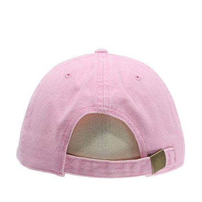 Classic Blank Dad Hat Cotton Adjustable Strap Baseball Cap - color: Pink Washed