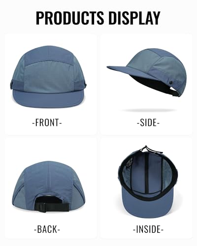 CLAPE Snapback 5 Panel Hat for Men Flat Bill Funny Trucker Hats Running - color: Wbqsg1-blue