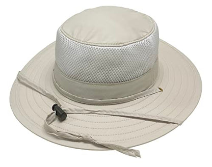 Broner Ripstop Nylon Floatable Outdoor Sun Hat with Nylon Mesh Side Panels - color: Putty, size: Medium
