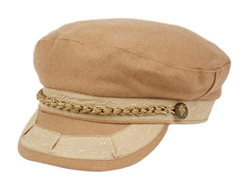EPOCH Men's Greek Fisherman Sailor Fiddler Winter Wool Driver Hat Flat Cap - color: Khaki, size: Small-Medium