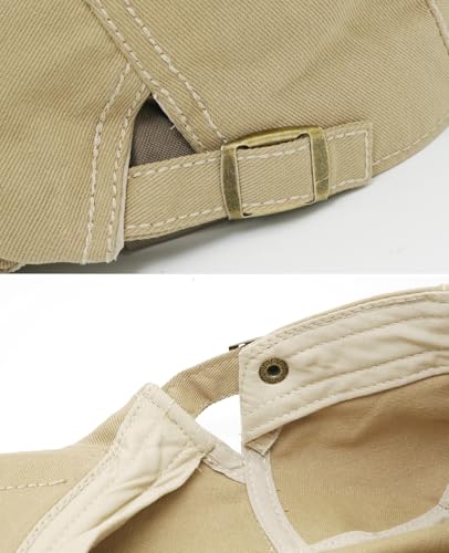 Initlove Mens Newsboy Cap Cotton Ivy Hat Beret Hats for Driving - color: Beige