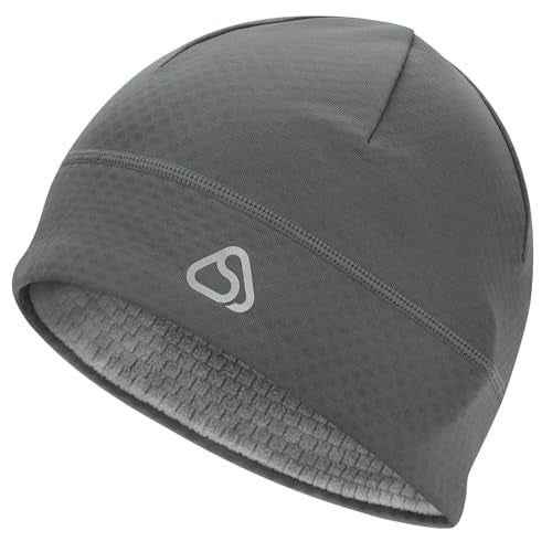 Skull Cap for Men Women Unidirectional Moisture Absorption & Sweat Wicking Quick-Dry Running Hat Beanie, Thermal Helmet Liner - color: Gray