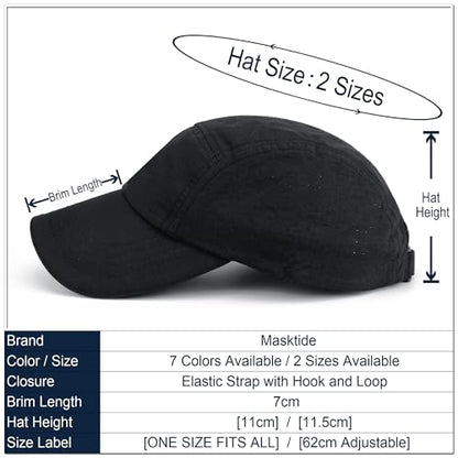 Lightweight Running Hat Breathable Mesh Cap Reflective Brim - color: Black, size: One Size