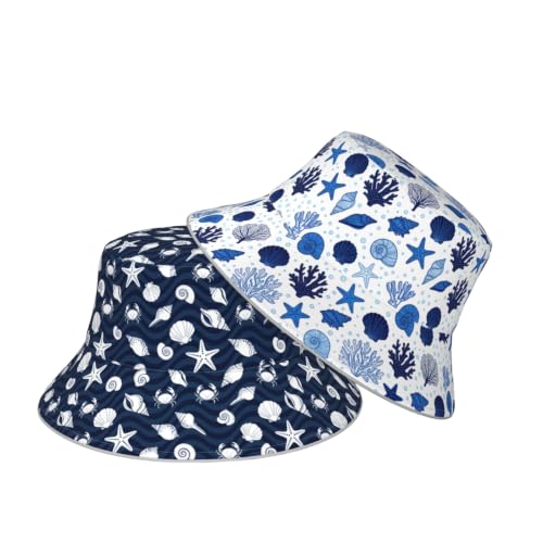 Funny Bucket Hat Packable Reversible Bucket Hats for Women Men - color: Ocean