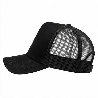Oversize XXL Mesh Trucker Hat Big Head Hats for Men High Crown Baseball Cap Breathable Dad Hat Adjustable 23.6"-25.6" - color: Black