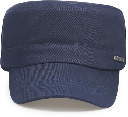 Unisex Cadet Army Cap Military Flat Top Hat for Men Women - color: Navy Blue