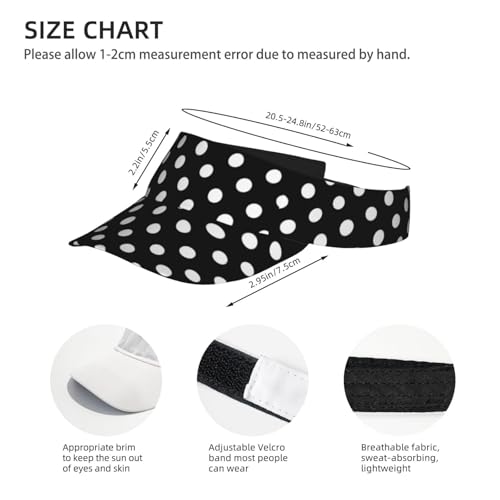 Stylish Visor Cap, Adjustable Lightweight Sun Hat for Men Women Teens - Sports, Beach, Golf, Tennis - color: Polka Dot 4