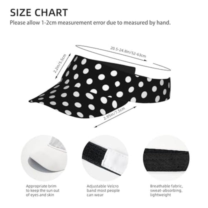 Stylish Visor Cap, Adjustable Lightweight Sun Hat for Men Women Teens - Sports, Beach, Golf, Tennis - color: Polka Dot 4