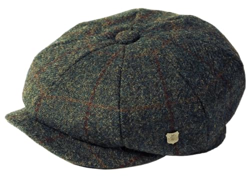Failsworth Carloway Harris Tweed Baker Boy Cap, Brown Herringbone - color: Pattern 2018 - Grey, size: Medium