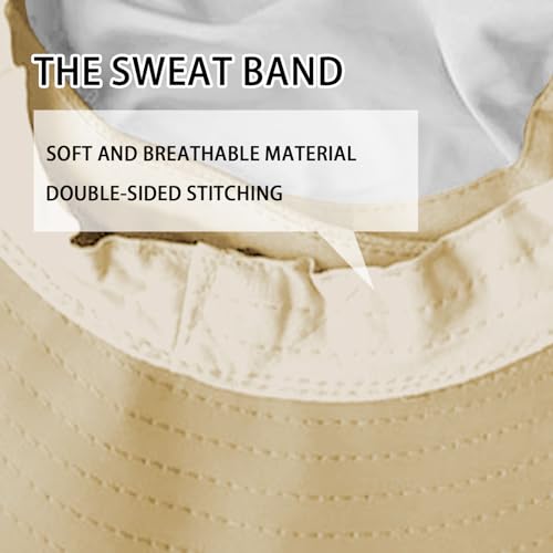 ZOORON Sun Hats for Men Women with Neck Flap Fishing UPF 50+ UV Protection - color: Khaki