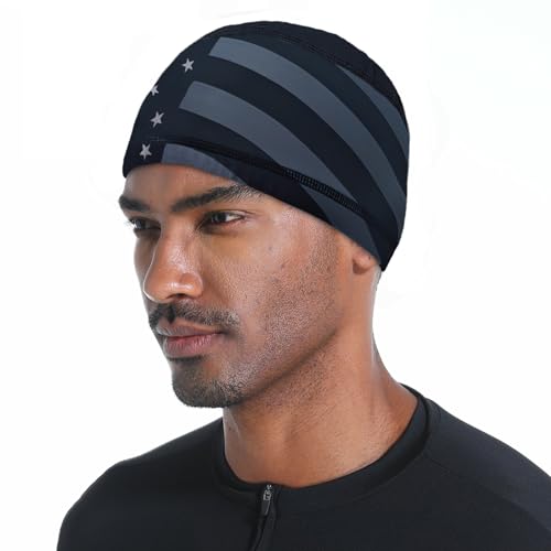 Cooling Skull Caps for Men Hard Hat Helmet Liner Cycling Cap Running Beanie - color: 1pcs Us Flag Gray
