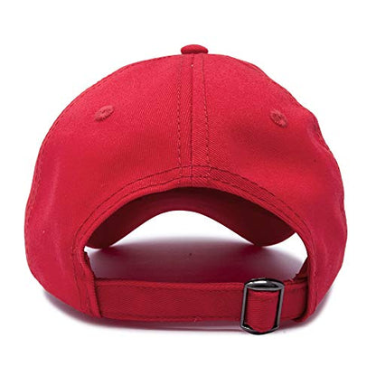 DALIX Baseball Cap Dad Hat Plain Men Women Cotton Adjustable Blank Unstructured Soft - color: Red