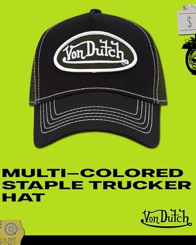Von Dutch Unisex Trucker Hat, Colorblock, Mesh Back, Curved Bill, Snapback - color: Enigma Stone
