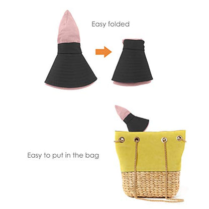 IYEBRAO 2 Pack Womens Ponytail Sun Hat UV Protection Bucket Hats Foldable Wide Brim Summer Boonie Beach Cap Fishing Hiking… - color: Pink & Grey