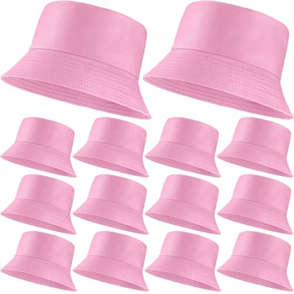 12/24/36 Pcs Bucket Hats for Men Women Bulk - color: Pink, size: Medium
