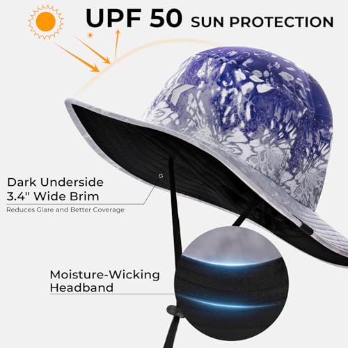 KastKing Sol Armis UPF 50 Boonie Hat for Sun Protection,Men Women - color: Prym1 Purple Fizz