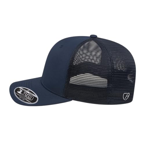 Cap America i8502 Flexfit 110 6-Panel Trucker Cap w/Adjustable Snapback - color: Navy