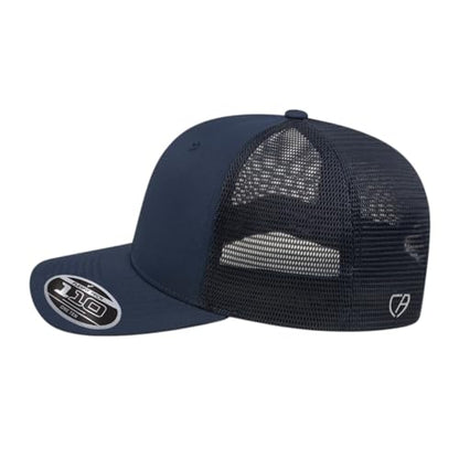 Cap America i8502 Flexfit 110 6-Panel Trucker Cap w/Adjustable Snapback - color: Navy