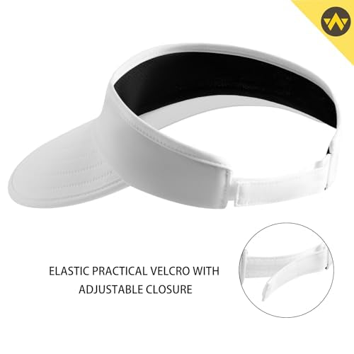 WANDER Sun Visor Hat Wide Brim Packable Large Beach Cap for Women - color: White