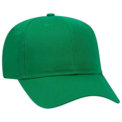 OTTO 6 Panel Pro Style Cotton Blend Twill Cap - color: Kelly