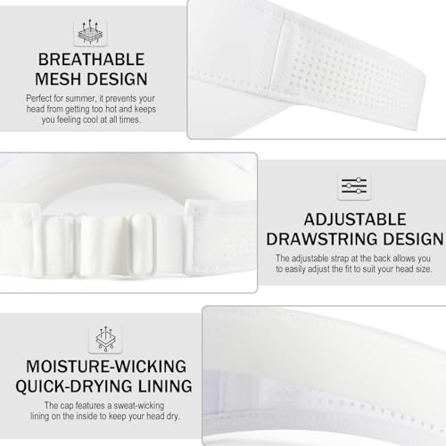 STARANCE Unisex Sun Visor Cap for Men Woman - color: White