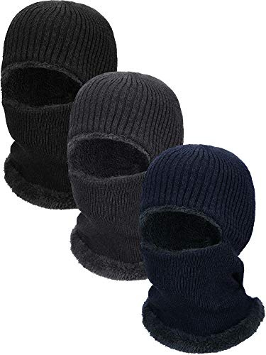 Geyoga 3 Pieces Winter Balaclava Ski Mask for Men Women - color: Black, Gray, Navy Blue, size: Medium
