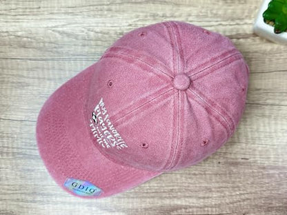Adjustable Embroidery Hat for Men Women, Gift Baseball Cap for Adult - color: Soccer Mimi (Washed Pink)