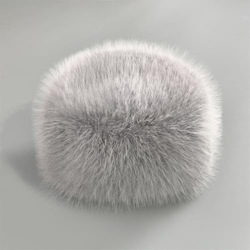 Women's Winter Faux Fur Cossack Russian Style Hat, Soft Stretch Warm Cap - color: White