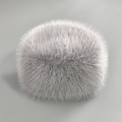 Women's Winter Faux Fur Cossack Russian Style Hat, Soft Stretch Warm Cap - color: Black