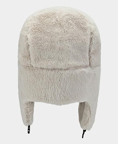 Women's Trapper Hat Faux Fur Winter Hats Fuzzy Russian Hat with Buckle Trooper Warm Ski Cycling Ear Flap Hat 2025 - color: A White