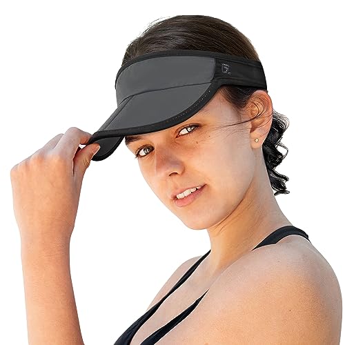 GADIEMKENSD Foldable Sun Visor Hat UPF 50+ Lightweight Adjustable - color: Grey Black