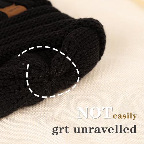 ZOORON Womens Winter Hat Slouchy Beanies for Women Cable Knit Beanie Hats - color: 1pack- Black